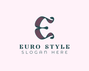 Hairdresser Style Salon Letter E logo design