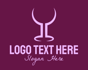 Brandy - Purple Wine Glass Bar logo design