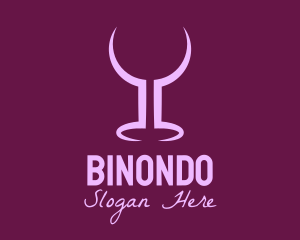 Purple Wine Glass Bar Logo