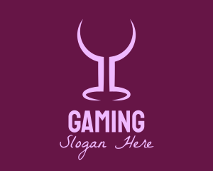 Purple Wine Glass Bar Logo