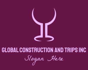 Bar - Purple Wine Glass Bar logo design