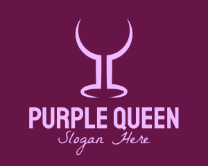 Purple Wine Glass Bar logo design