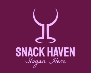 Purple Wine Glass Bar logo design