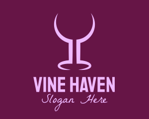 Purple Wine Glass Bar logo design