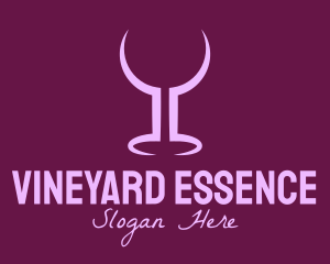 Purple Wine Glass Bar logo design