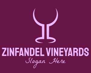 Purple Wine Glass Bar logo design