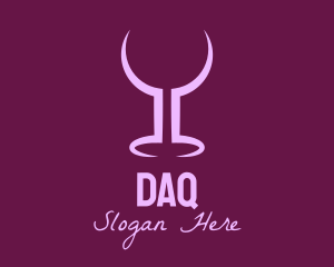 Pub - Purple Wine Glass Bar logo design
