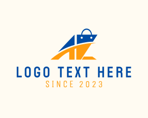 Online Shop - Shopping Bag Letter A logo design