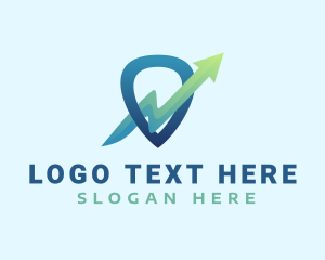 Location Pin - Arrow Shipment Delivery logo design