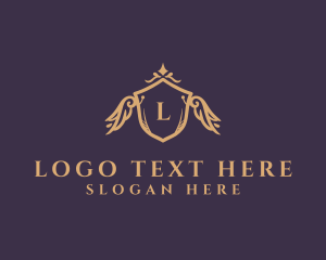 Legal Advice - Royal Wings Shield Letter logo design