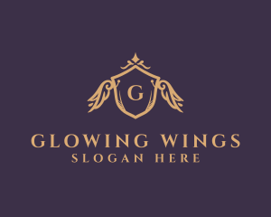 Royal Wings Shield Letter logo design