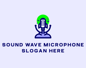 Microphone - Microphone Rocket Podcast logo design