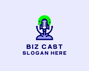 Podcast - Microphone Rocket Podcast logo design