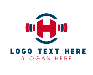 Workout - Strong Fitness Letter H logo design