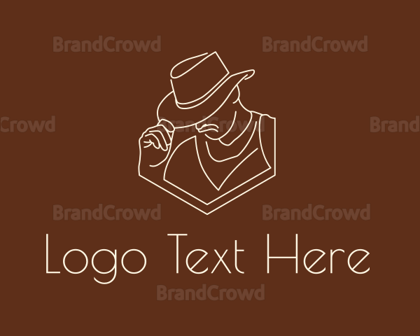 Sheriff Hat Line Art Logo