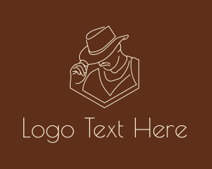 Texas - Sheriff Hat Line Art logo design