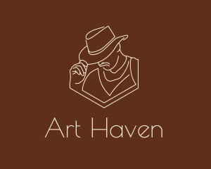 Sheriff Hat Line Art logo design