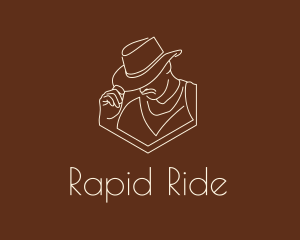 Sheriff Hat Line Art logo design