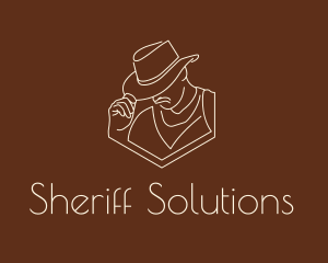 Sheriff Hat Line Art logo design