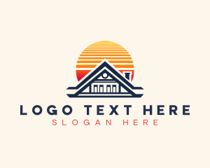 Renovation - Sunset Roof Property logo design