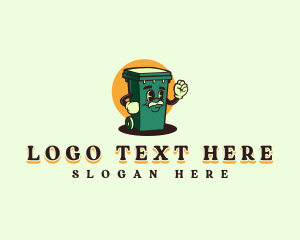 Recyclable - Garbage Trash Bin logo design