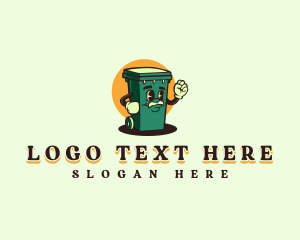 Gloves - Garbage Trash Bin logo design