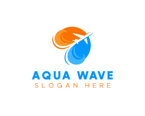 Travel Wave Airplane  logo design