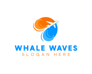 Travel Wave Airplane  logo design