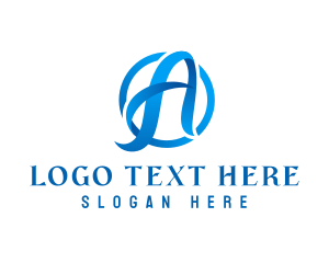 Branding - Blue Business Letter A logo design