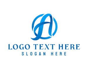 Multimedia - Blue Business Letter A logo design