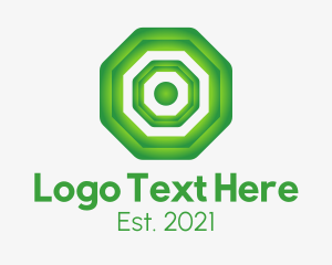 Octagon - Green Geometric Octagon logo design