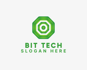 Geometric Tech Octagon logo design