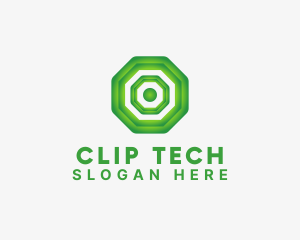 Geometric Tech Octagon logo design