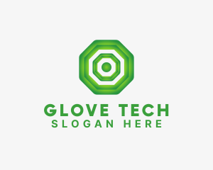 Geometric Tech Octagon logo design