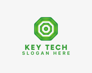 Geometric Tech Octagon logo design