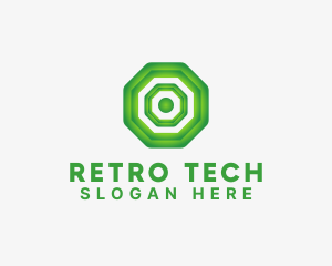 Geometric Tech Octagon logo design