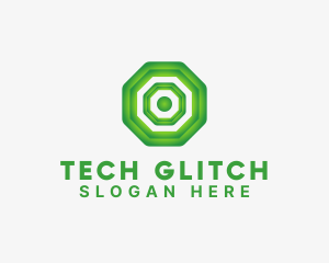 Geometric Tech Octagon logo design