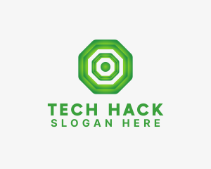 Geometric Tech Octagon logo design