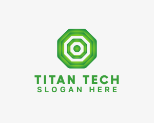 Geometric Tech Octagon logo design