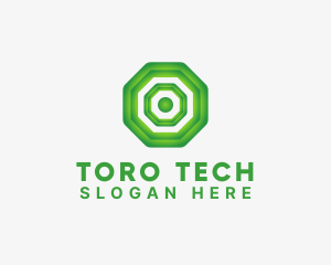 Geometric Tech Octagon logo design