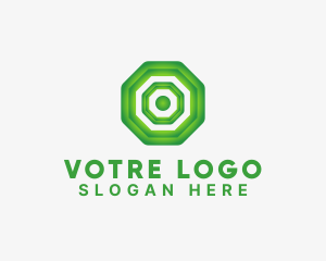 Web Developer - Geometric Tech Octagon logo design