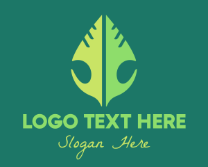 Tribal - Green Leaf Nature logo design