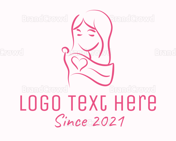 Pink Feminine Flag Woman Logo