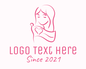 Minimalist - Pink Feminine Flag Woman logo design