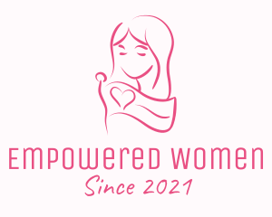 Pink Feminine Flag Woman logo design