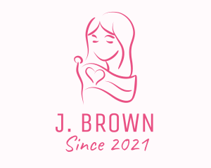 Cosmetics - Pink Feminine Flag Woman logo design