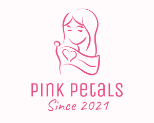 Pink Feminine Flag Woman logo design