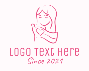 Pink - Pink Feminine Flag Woman logo design