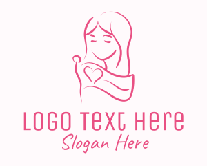 Pink Feminine Flag Woman Logo