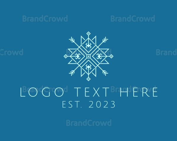 Modern Geometric Snowflake Logo